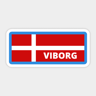 Viborg Denmark in Danish Flag Sticker